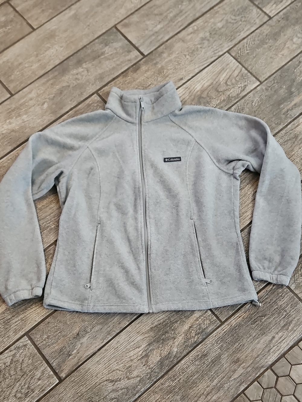 Columbia Women's Light Gray Full-Zip Fleece Jacket Size Xl